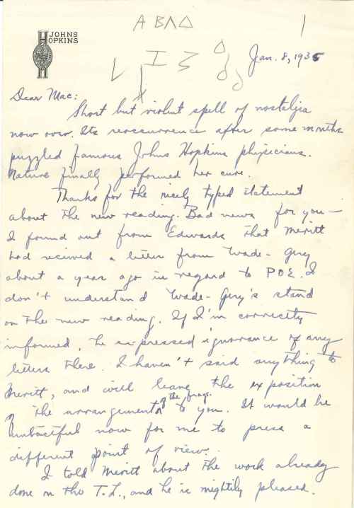 Letter from Gene to Mac, pg. 1